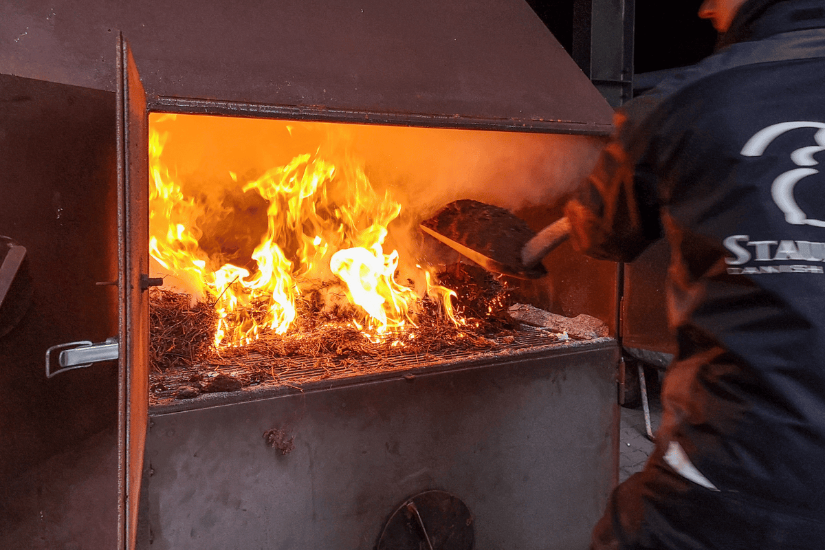 A smoky kiln at Stauning distillery, Denmark